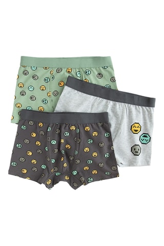 3 boxers Smiley - Lichtgroen