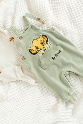 Body et salopette Simba Le Roi Lion Disney - Blanc et vert d’eau