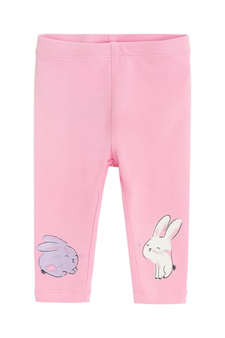 2 leggings - Rose et blanc