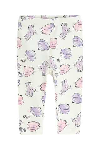 2 leggings - Rose et blanc