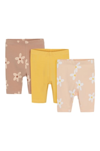 3 leggings - Jaune et marron