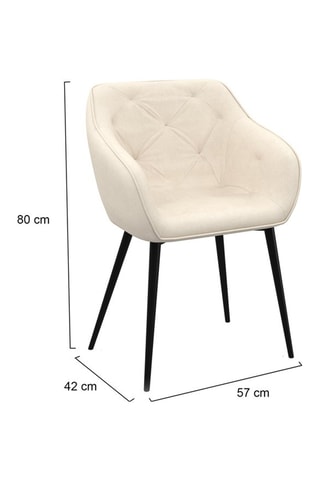 2 fauteuils Julia - Crème et noir - Velours
