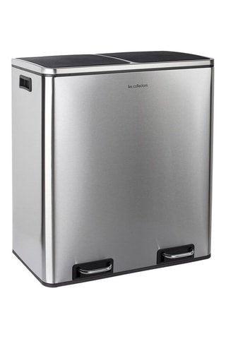 Poubelle de tri à pédales en acier inoxydable - 2 x 30 l