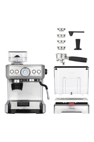 Machine Expresso - 1620 W - Argenté et noir