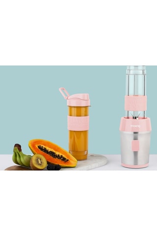 Mini blender Rose Pastel - 570 ml - 300 W - Argenté, noir et rose