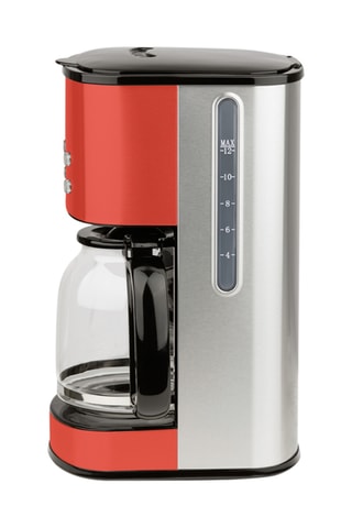 Cafetière Programmable Rouge - 1,5 l - 1000 W - Argenté, noir et rouge