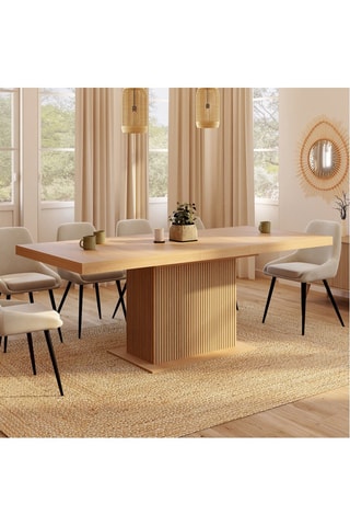 Mesa de comedor extensible Faustine de madera y pata de listones con almacenamiento integrado 160-200 cm