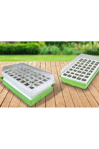 2 kits de germinación - 39 x 25,5 x 18,5 cm - 2 x 40 recipientes