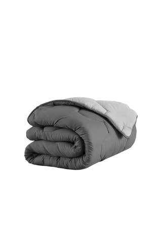 Nórdico cálido reversible bicolor gris - microfibra 300 g/m2 + 2 almohadas de firmeza media