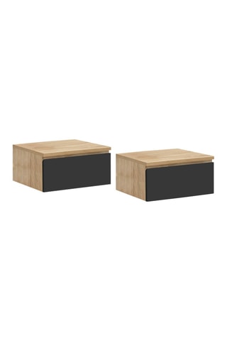 2 mesillas de noche suspendidas de 1 cajón Tom - 40 x 18 x 30 cm