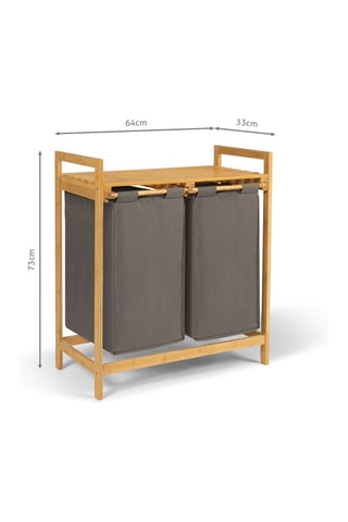 Cesta doble para ropa de bambú Maya - 2 x 39 l