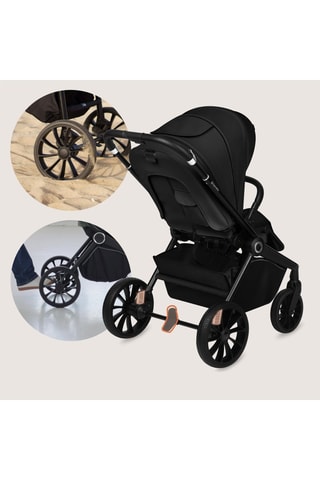 Silla de paseo Mika Plus - Hasta 22 kg - Negro