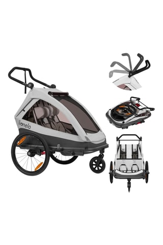 Remolque de bicicleta - Peso máximo 22 kg - Gris