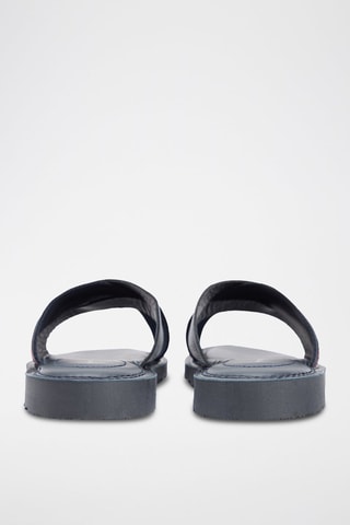 Mules en cuir nappa - Bleu foncé