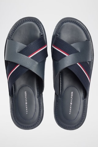 Mules en cuir nappa - Bleu foncé