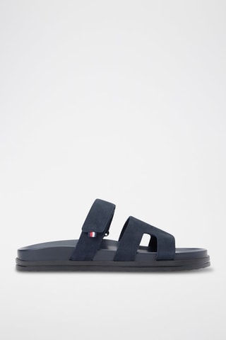 Mules en nubuck - Bleu foncé