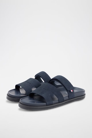 Mules en nubuck - Bleu foncé