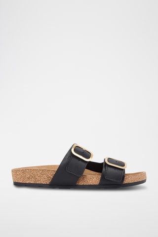 Mules en cuir nappa - Noir