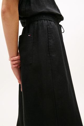 Pantalon relaxed wide legs en lin - Noir