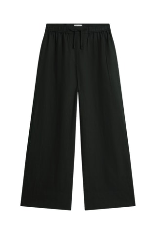 Pantalon relaxed wide legs en lin - Noir
