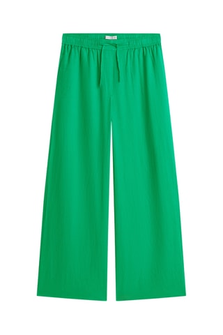 Pantalon relaxed wide legs en lin - Vert