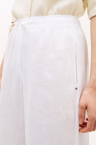 Pantalon relaxed wide legs en lin - Blanc