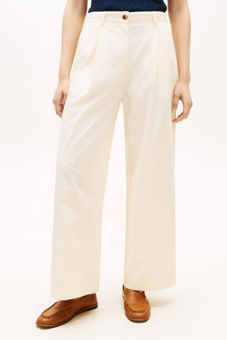 Pantalon regular en coton biologique - Beige