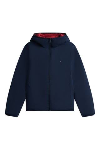 Veste réversible à capuche - Bleu marine et bordeaux