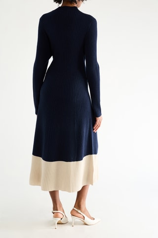 Robe pull en laine et cachemire - Bleu marine