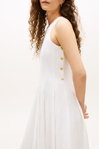 Robe midi en lin - Blanc