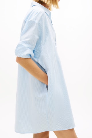 Robe chemise oversize en lin biologique - Ciel