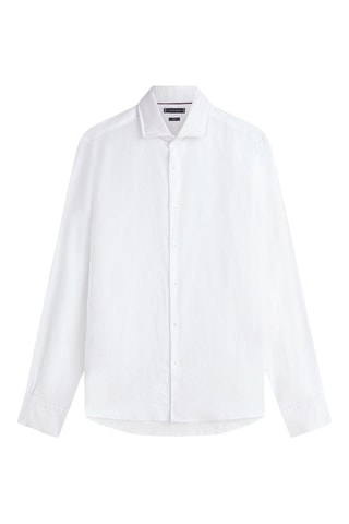 Chemise slim en lin - Blanc