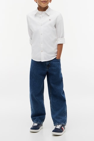 Chemise regular en coton biologique - Blanc