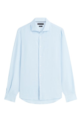 Chemise slim en lin - Ciel