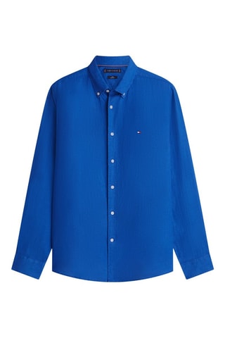 Chemise regular en lin - Bleu cobalt