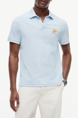 Polo regular en coton biologique - Ciel