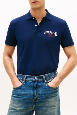 Polo regular en coton biologique - Bleu marine