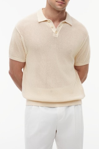 Polo relaxed en coton biologique - Beige