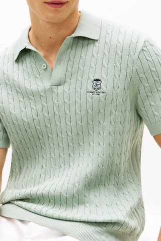 Polo regular en coton biologique - Bleu-gris