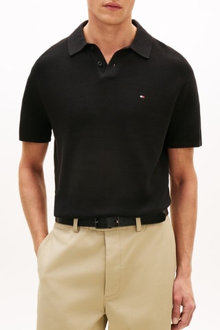 Polo relaxed en coton biologique - Noir
