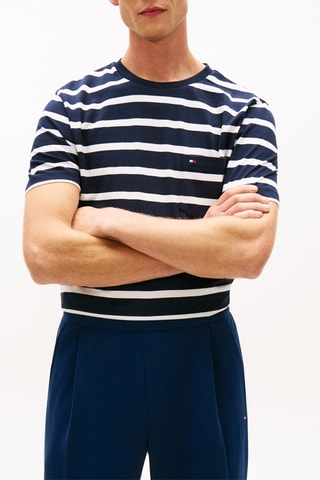 T-shirt regular - Bleu nuit et écru