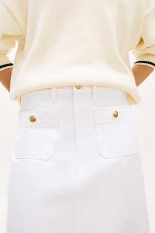 Jupe midi en jean - Blanc