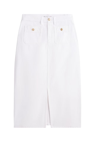 Jupe midi en jean - Blanc