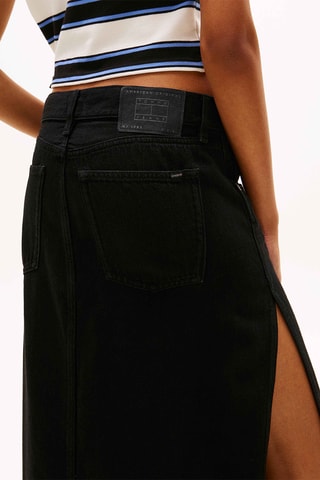 Jupe longue en jean - Noir