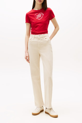 Jean slim taille haute - Ecru