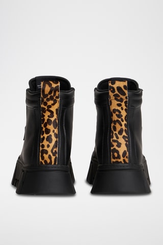 Baskets montantes plateformes en cuir - Noir