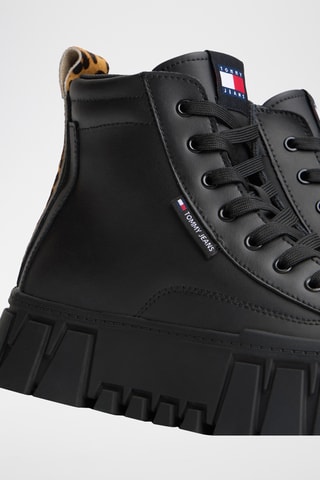 Baskets montantes plateformes en cuir - Noir