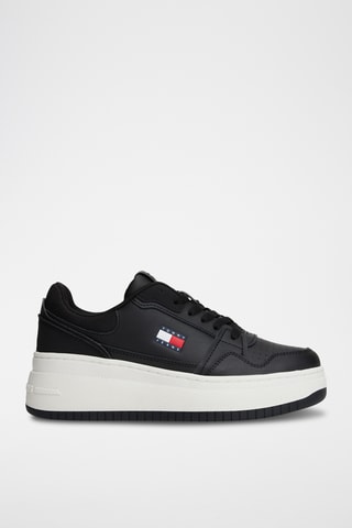 Baskets plateformes en cuir - Noir