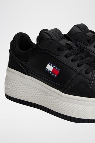 Baskets plateformes en cuir - Noir