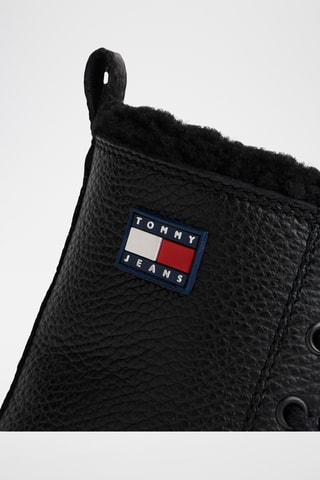 Bottines fourrées en cuir - Noir